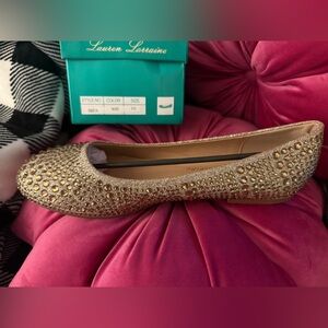 Lauren Lorraine Sparkling Gold Flats